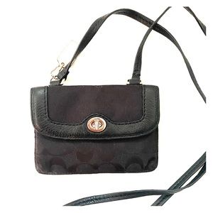 Black Coach Monogram Lanyard/Crossbody